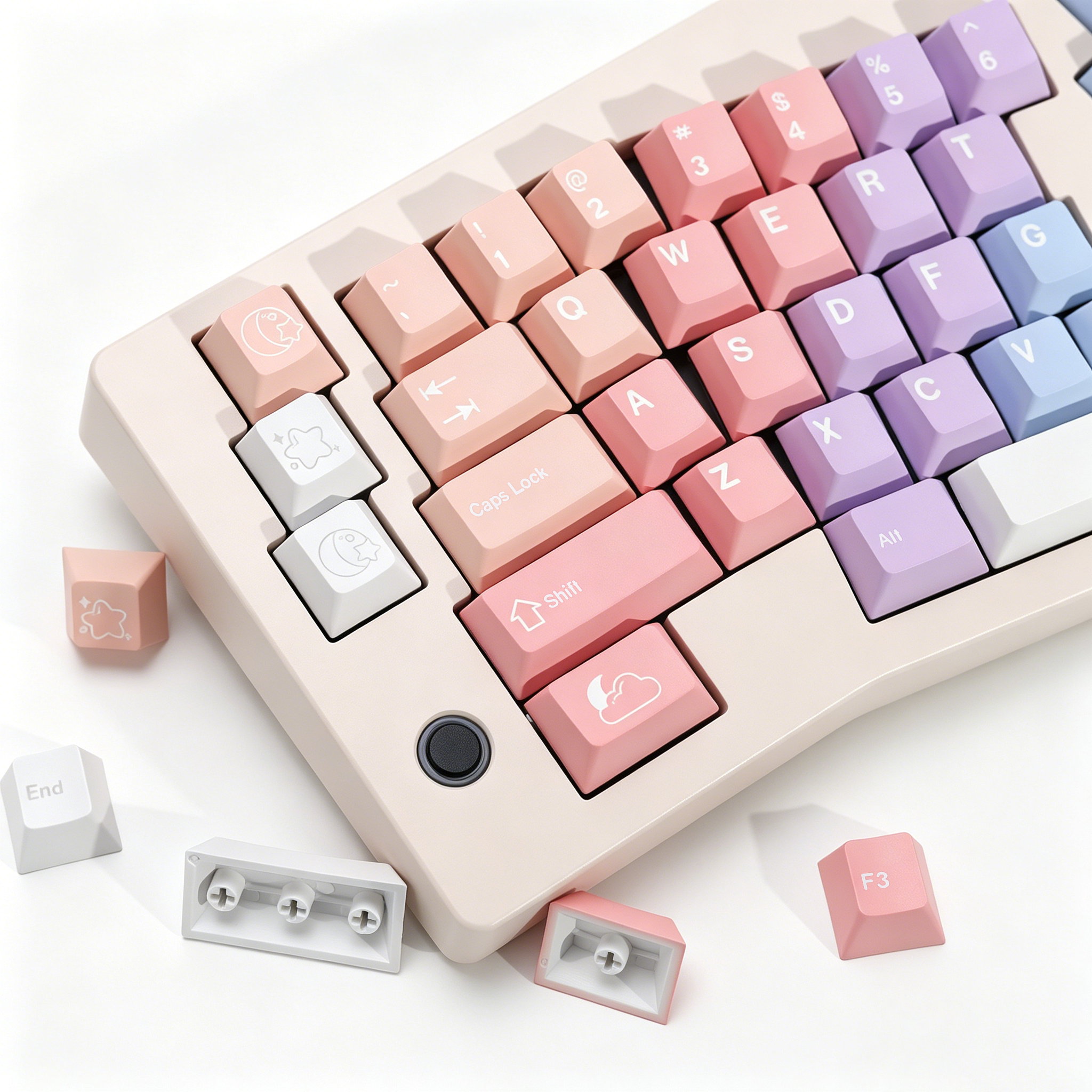 Retro Gaming Keycaps - KBDiy Dreamscape Theme Keycaps Gradient Cherry
