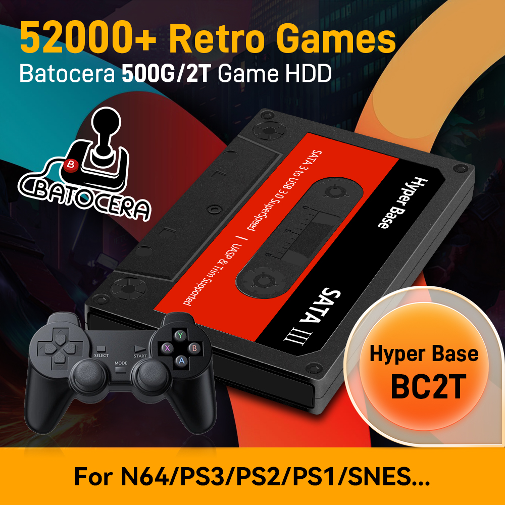 Retro Gaming Play Zone - Batocera 500G/2T Emulator Game Hard Drive