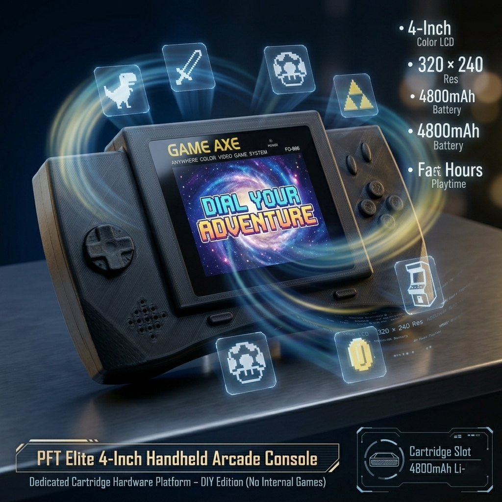 Retro Gaming Consoles - PFT Elite 4-Inch Handheld Arcade Console