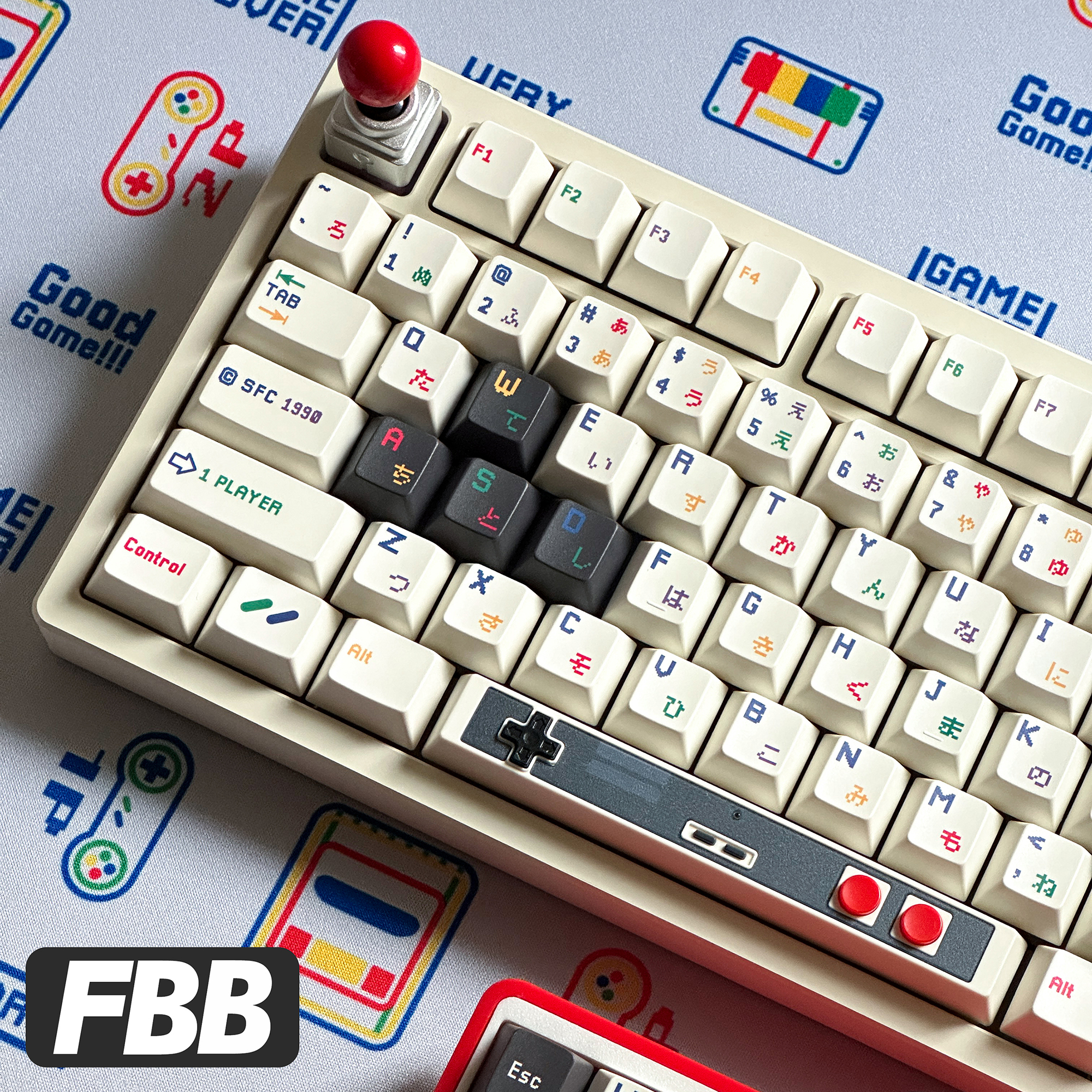 Retro Gaming Keycaps - FBB Keycaps SFC 1990 171keys PBT