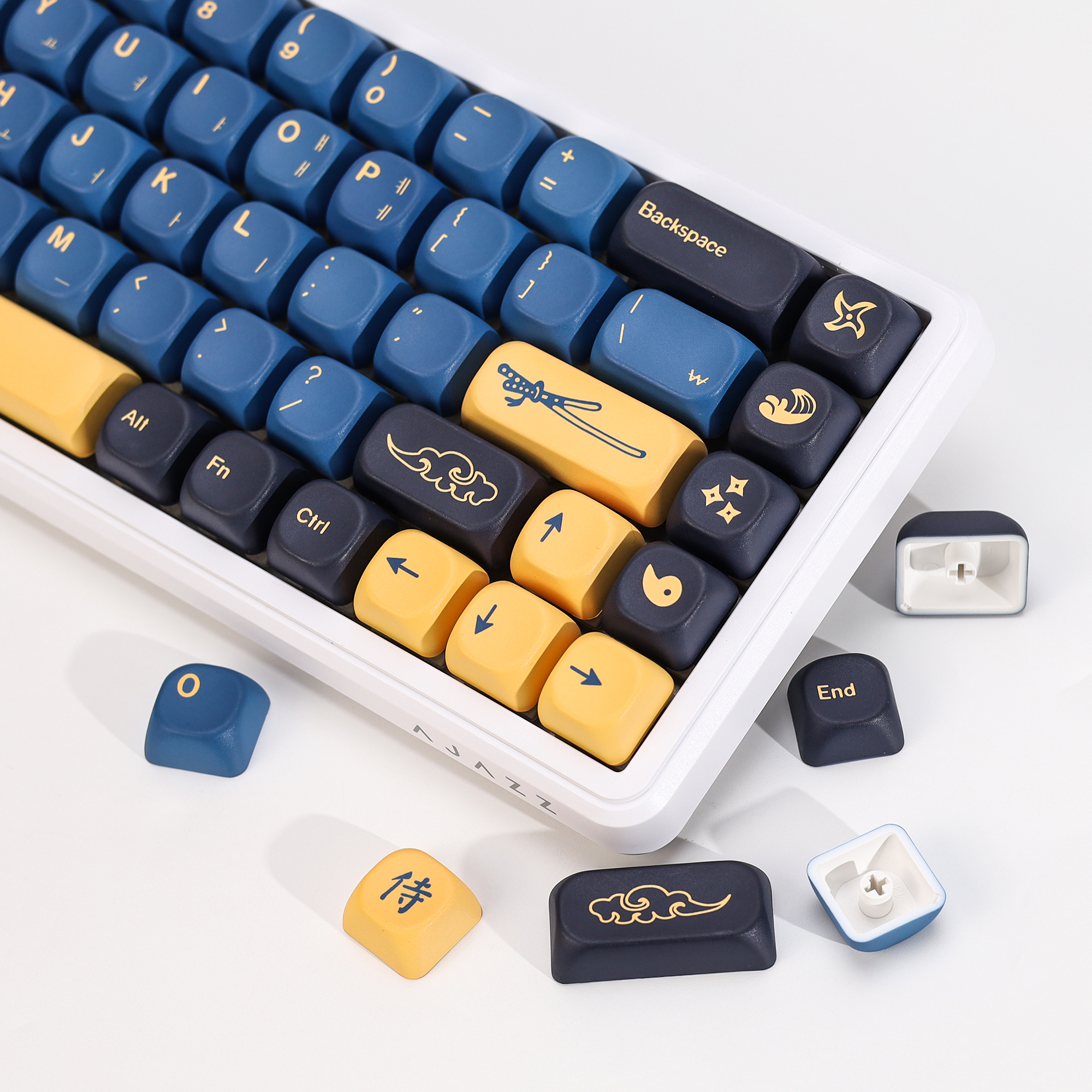 Retro Gaming Keycaps - KBDiy Korean Keycap Retro GMK Blue